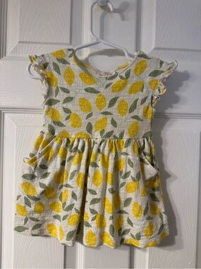 Cat & Jack Yellow Lemon Print Casual Dress